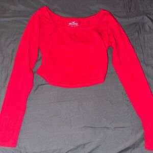 Hollister Bright Red Long Sleeve Crop Top